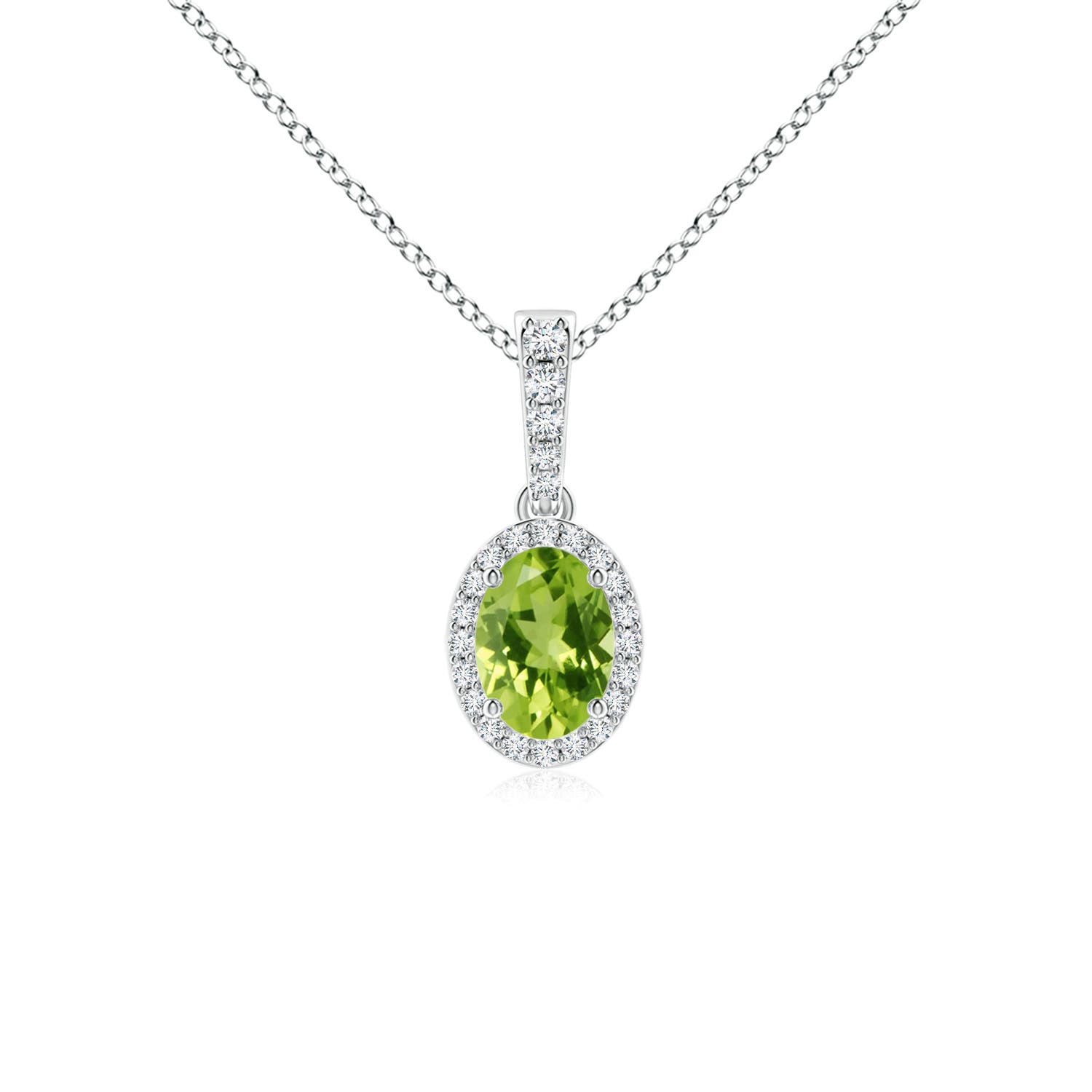 AAA - Peridot / 0.99 CT / 14 KT White Gold