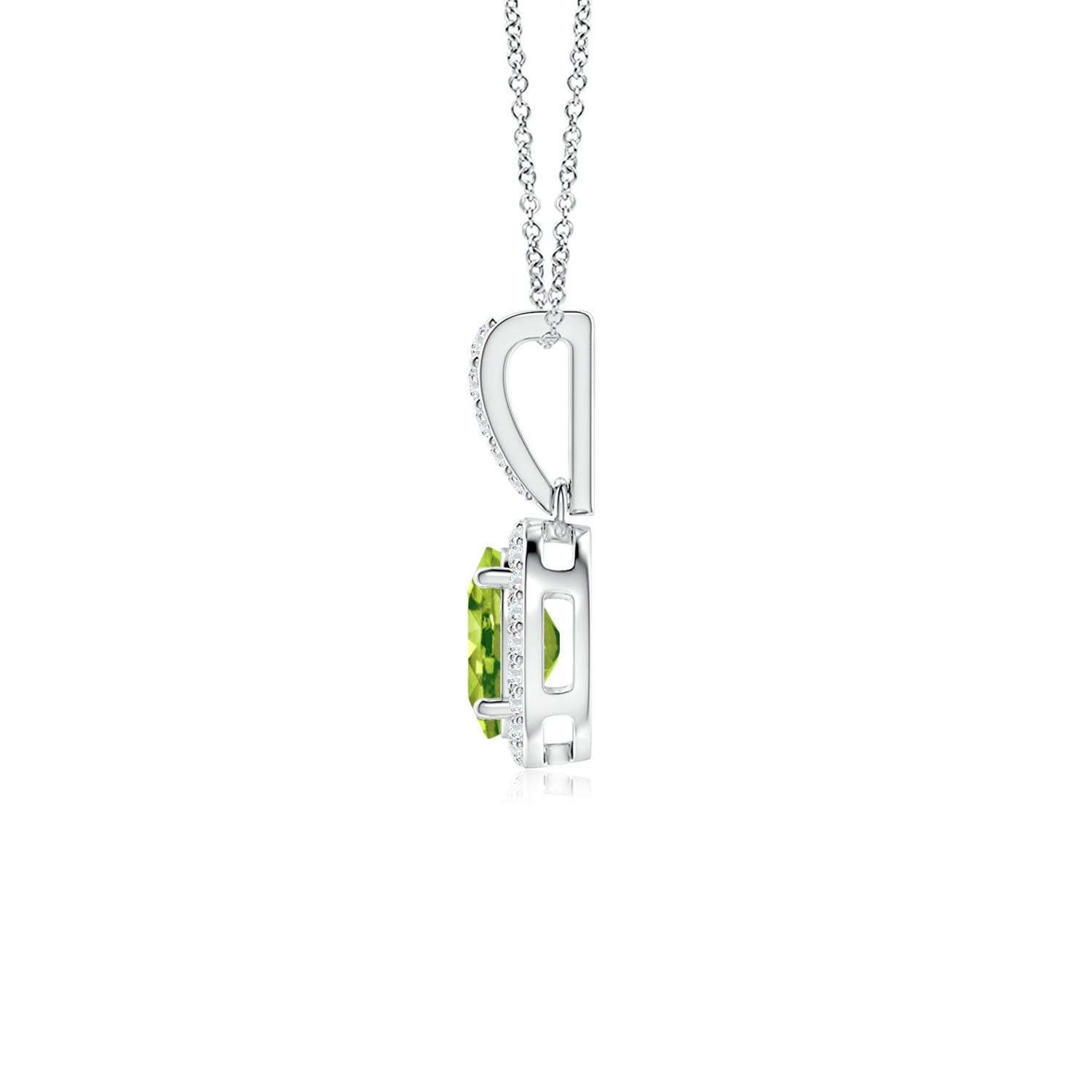 AAA - Peridot / 0.99 CT / 14 KT White Gold