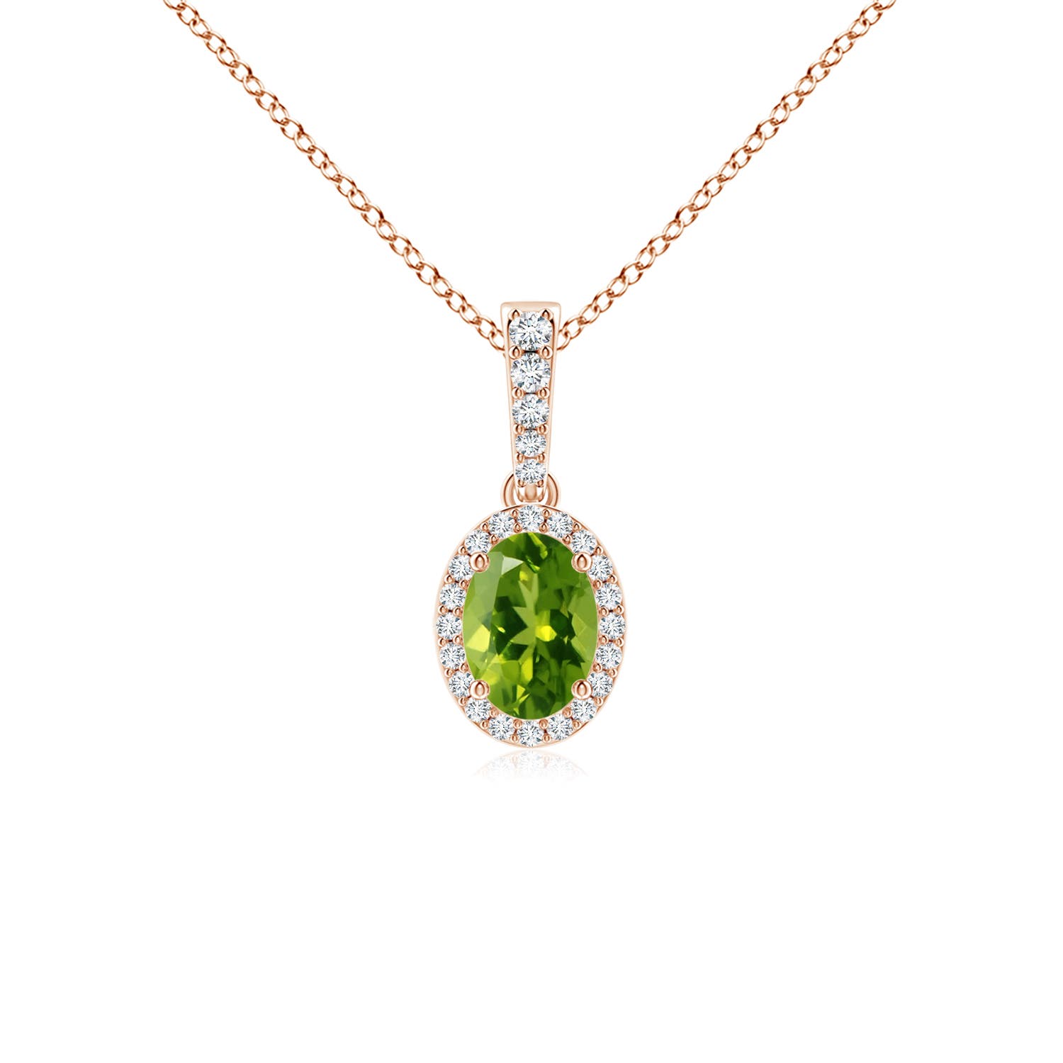 AAAA - Peridot / 0.99 CT / 14 KT Rose Gold