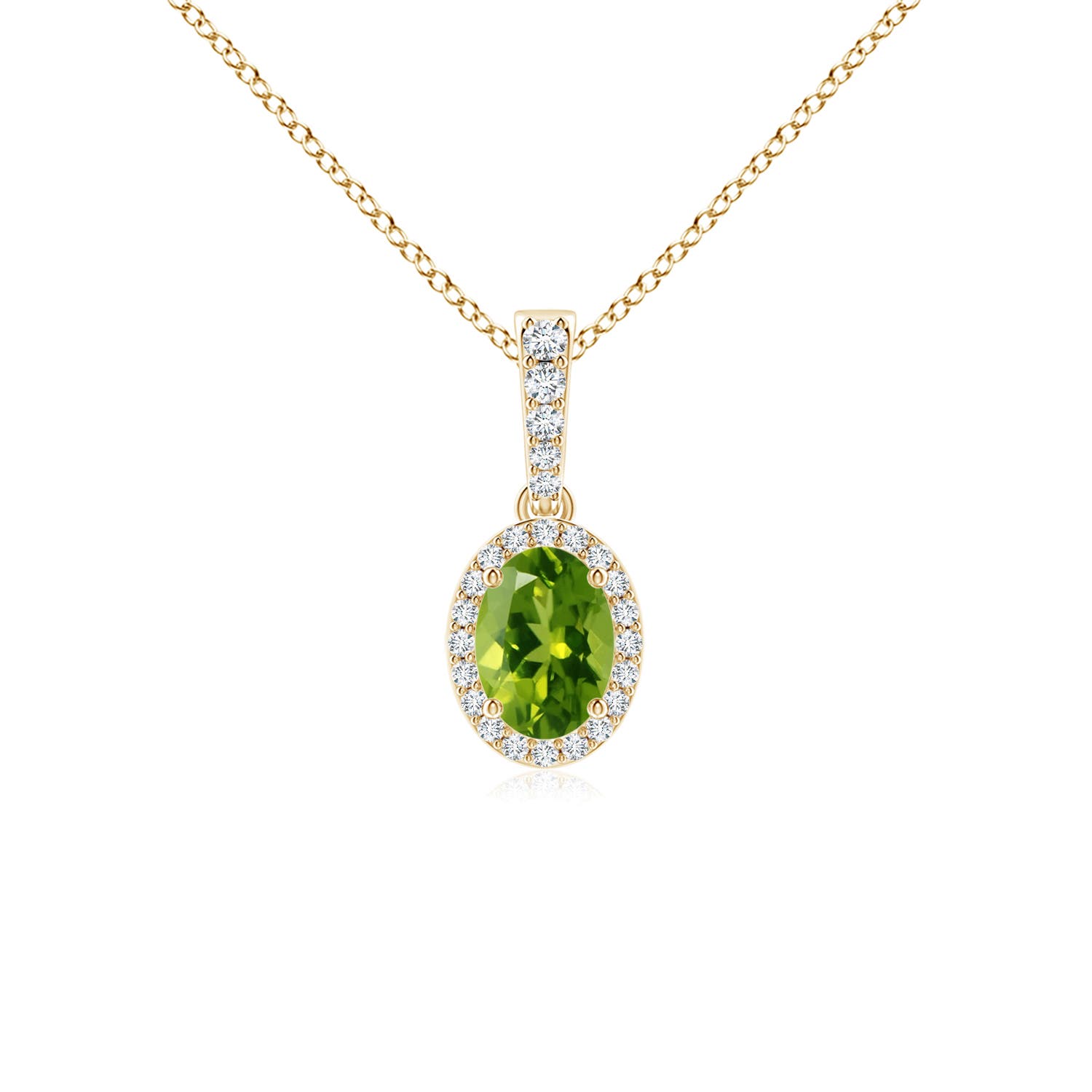 AAAA - Peridot / 0.99 CT / 14 KT Yellow Gold