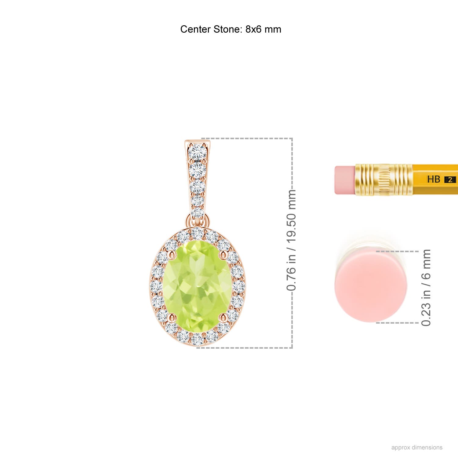 A - Peridot / 1.54 CT / 14 KT Rose Gold