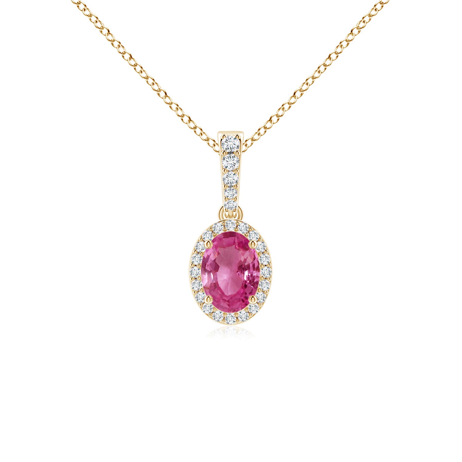 AAAA - Pink Sapphire / 0.99 CT / 14 KT Yellow Gold