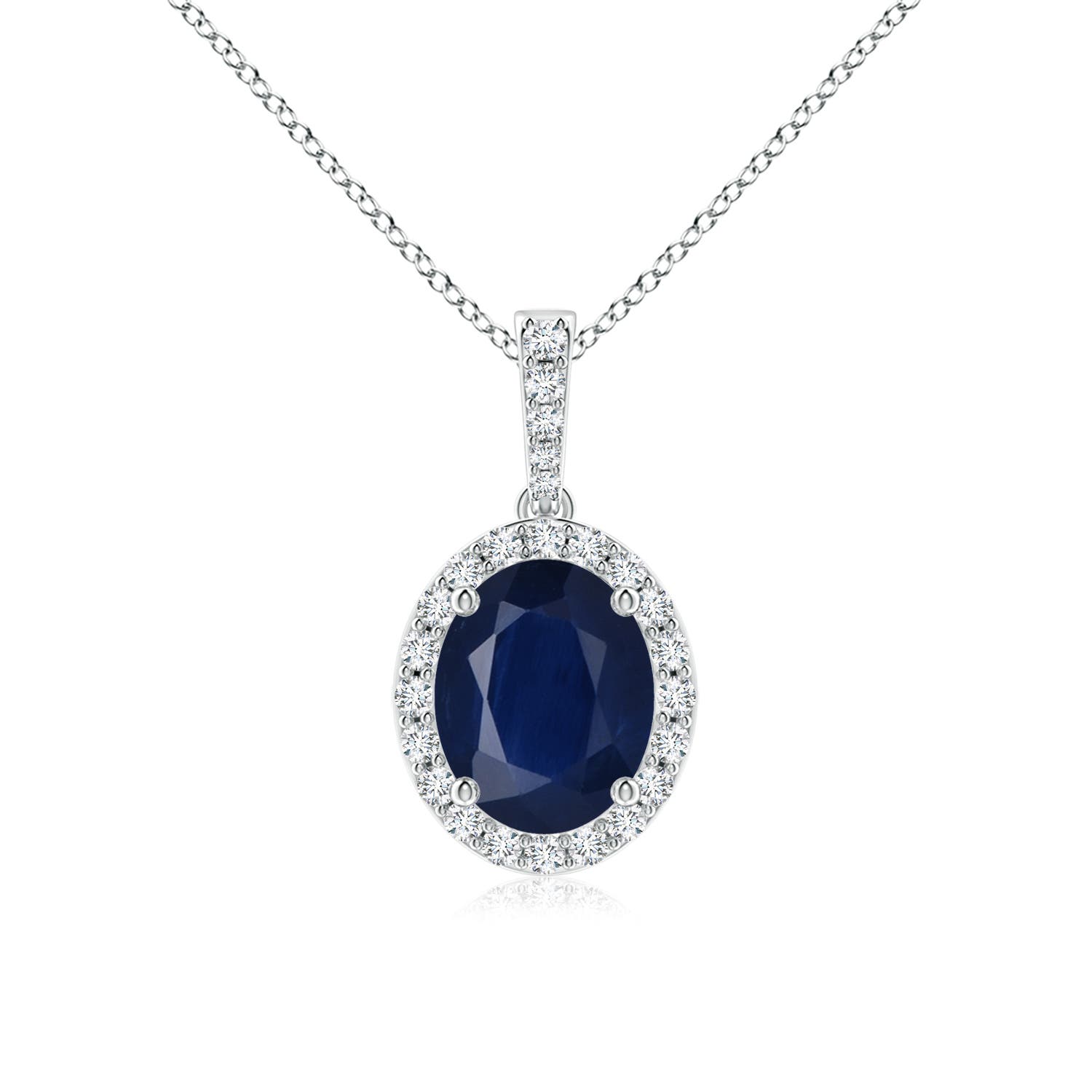 A - Blue Sapphire / 3.62 CT / 14 KT White Gold