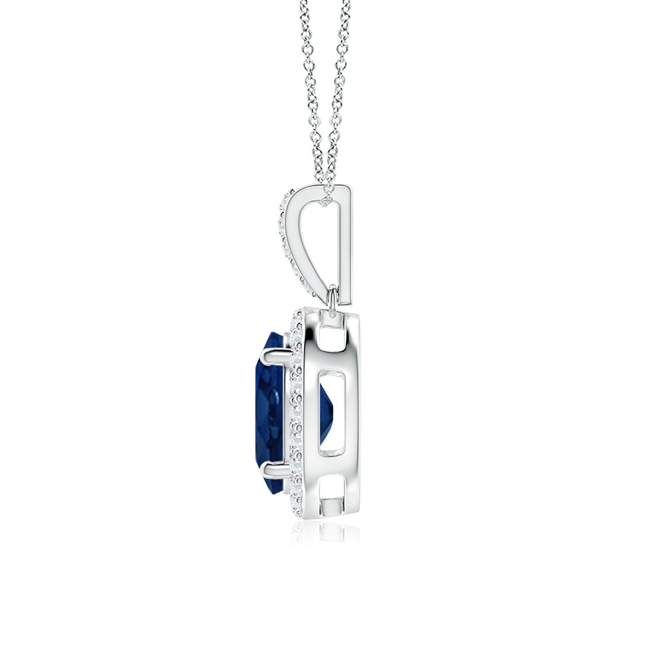 10x8mm AA Vintage Style Oval Sapphire Halo Pendant in P950 Platinum side 199