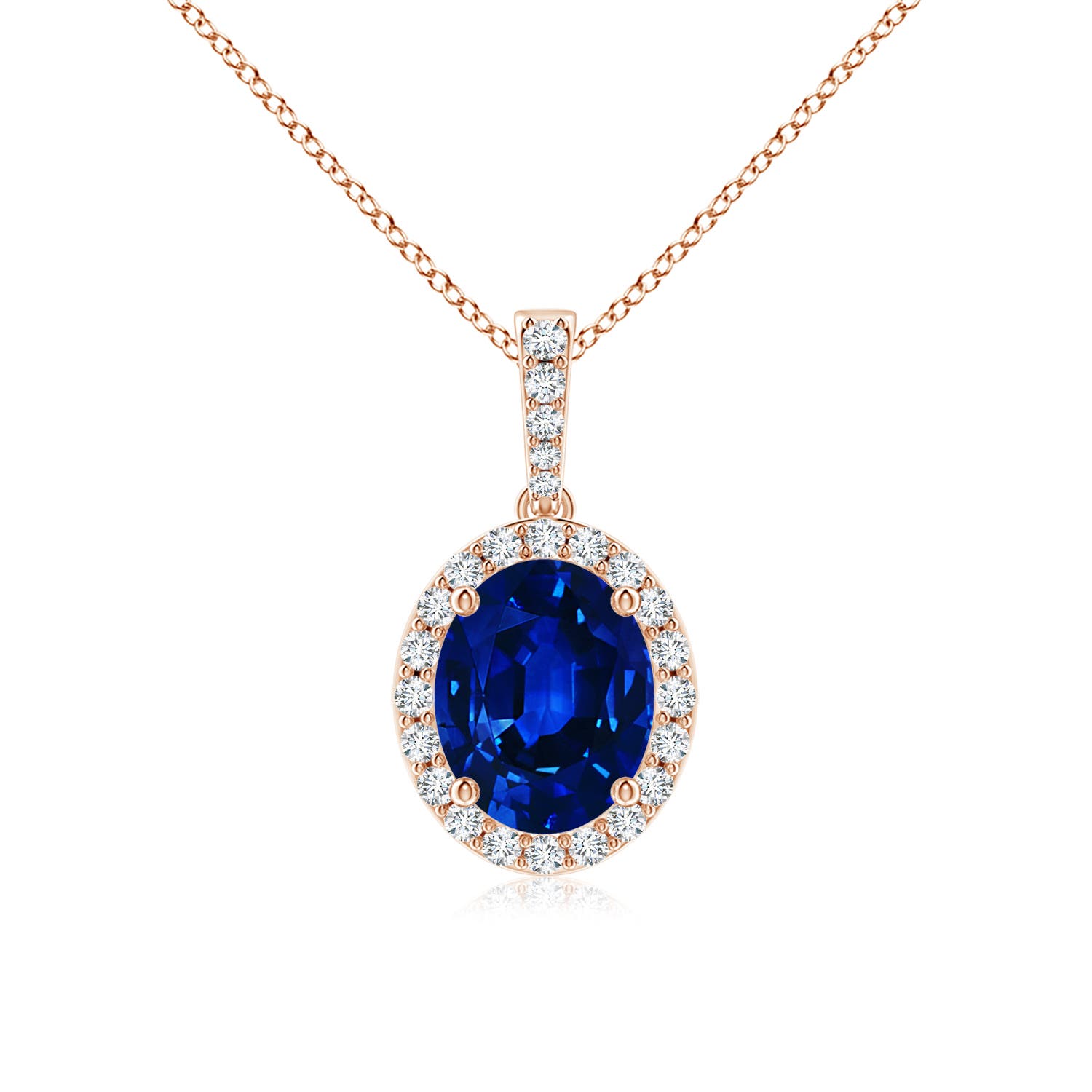 AAAA - Blue Sapphire / 3.62 CT / 14 KT Rose Gold