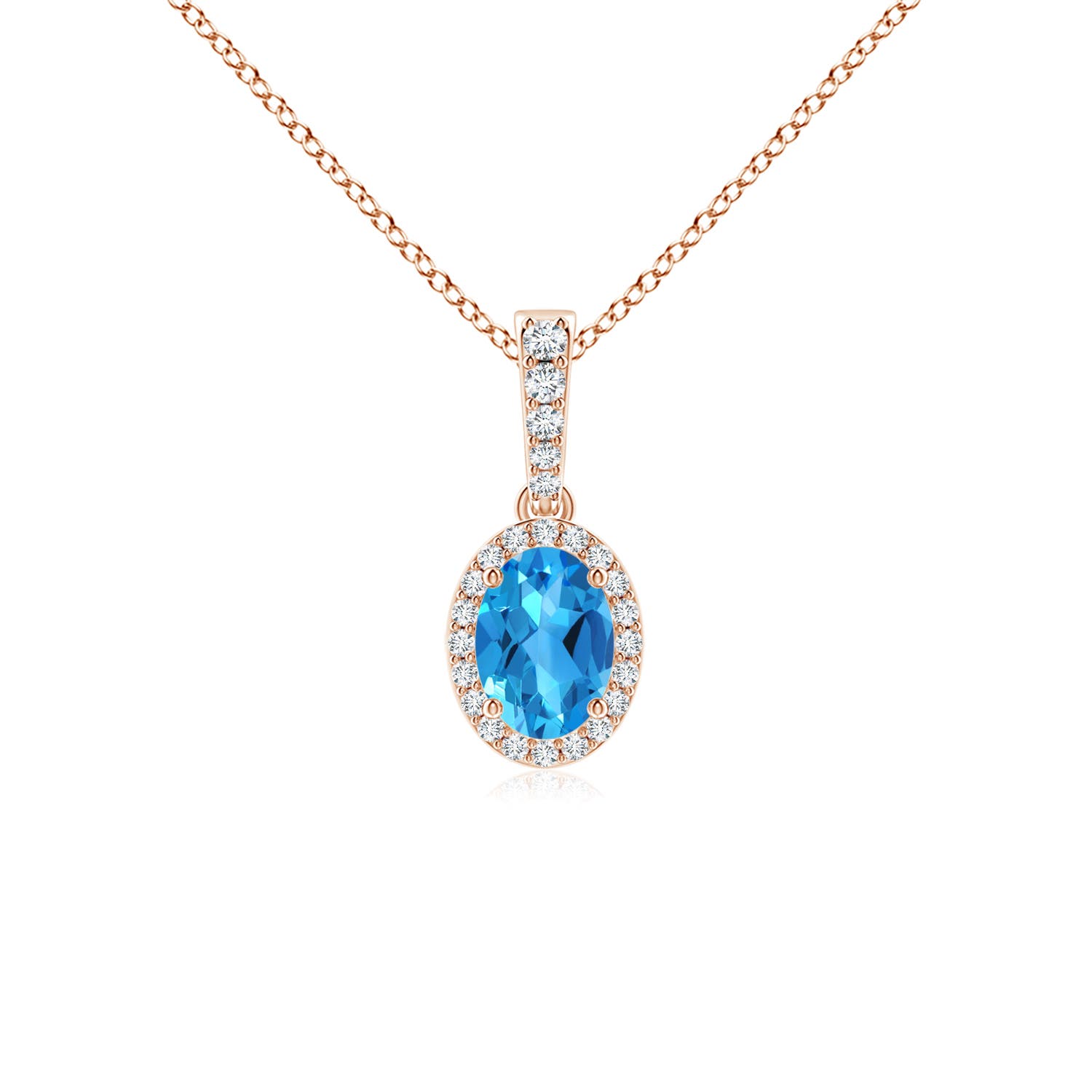 AAAA - Swiss Blue Topaz / 1.09 CT / 14 KT Rose Gold