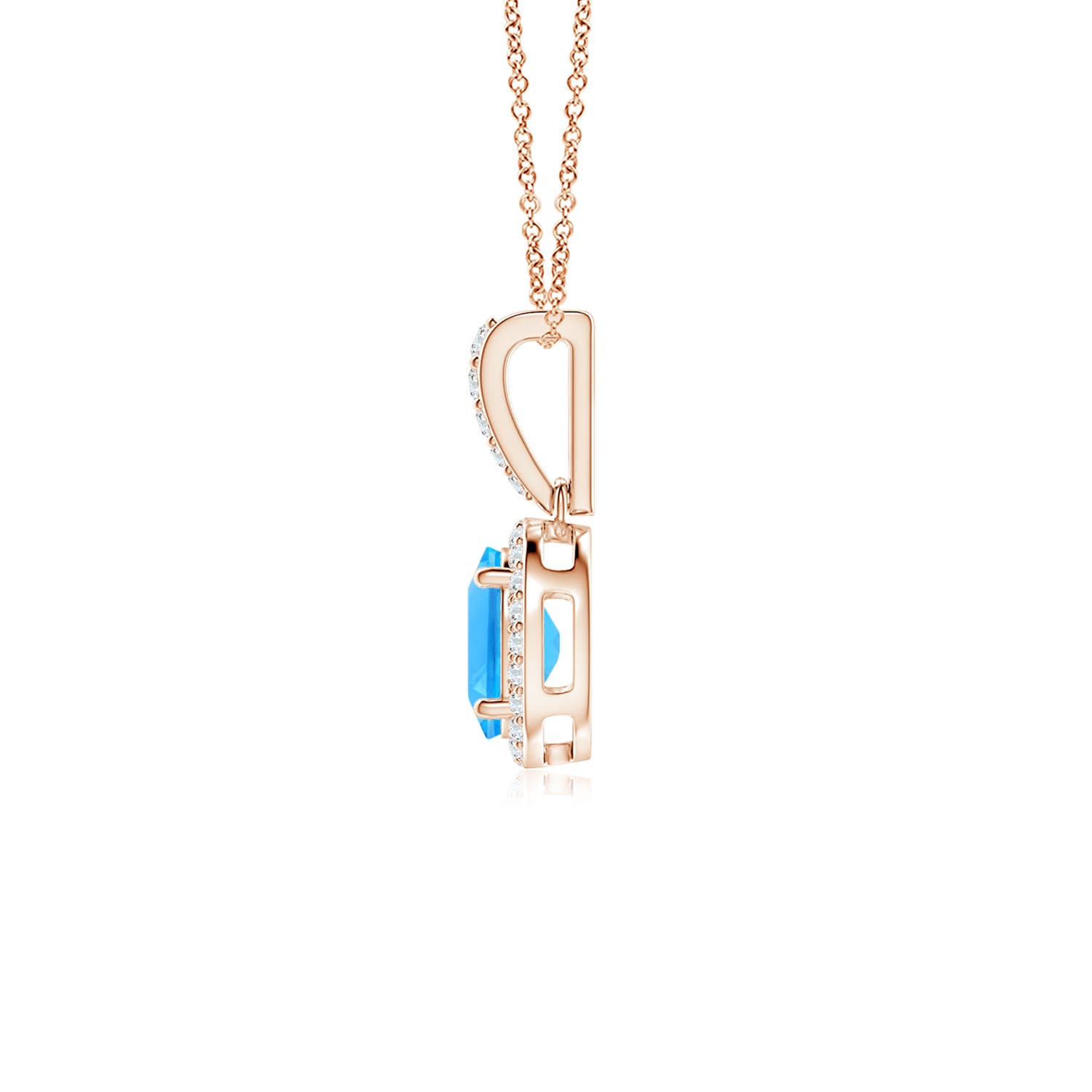 AAAA - Swiss Blue Topaz / 1.09 CT / 14 KT Rose Gold