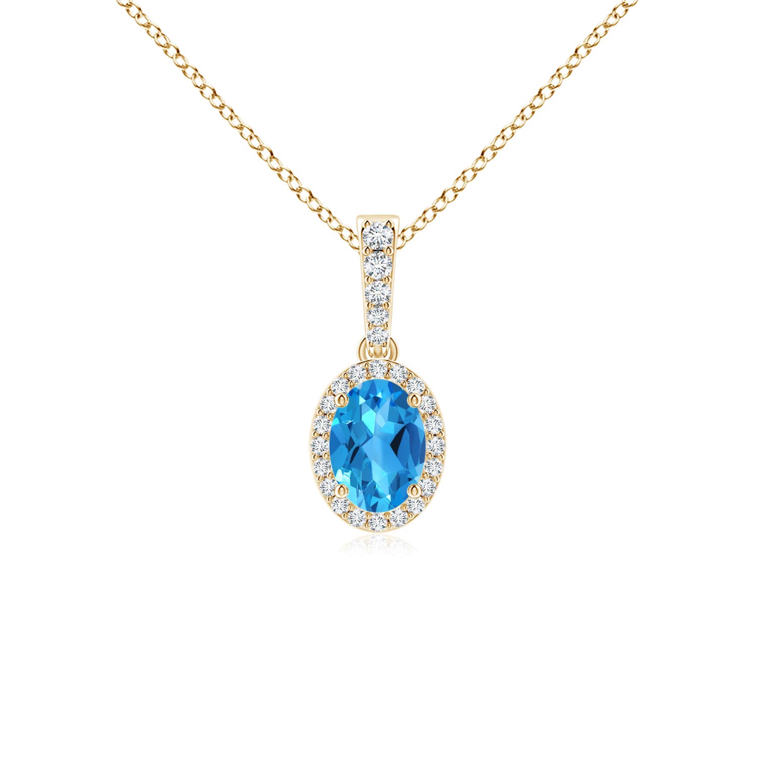 AAAA - Swiss Blue Topaz / 1.09 CT / 14 KT Yellow Gold