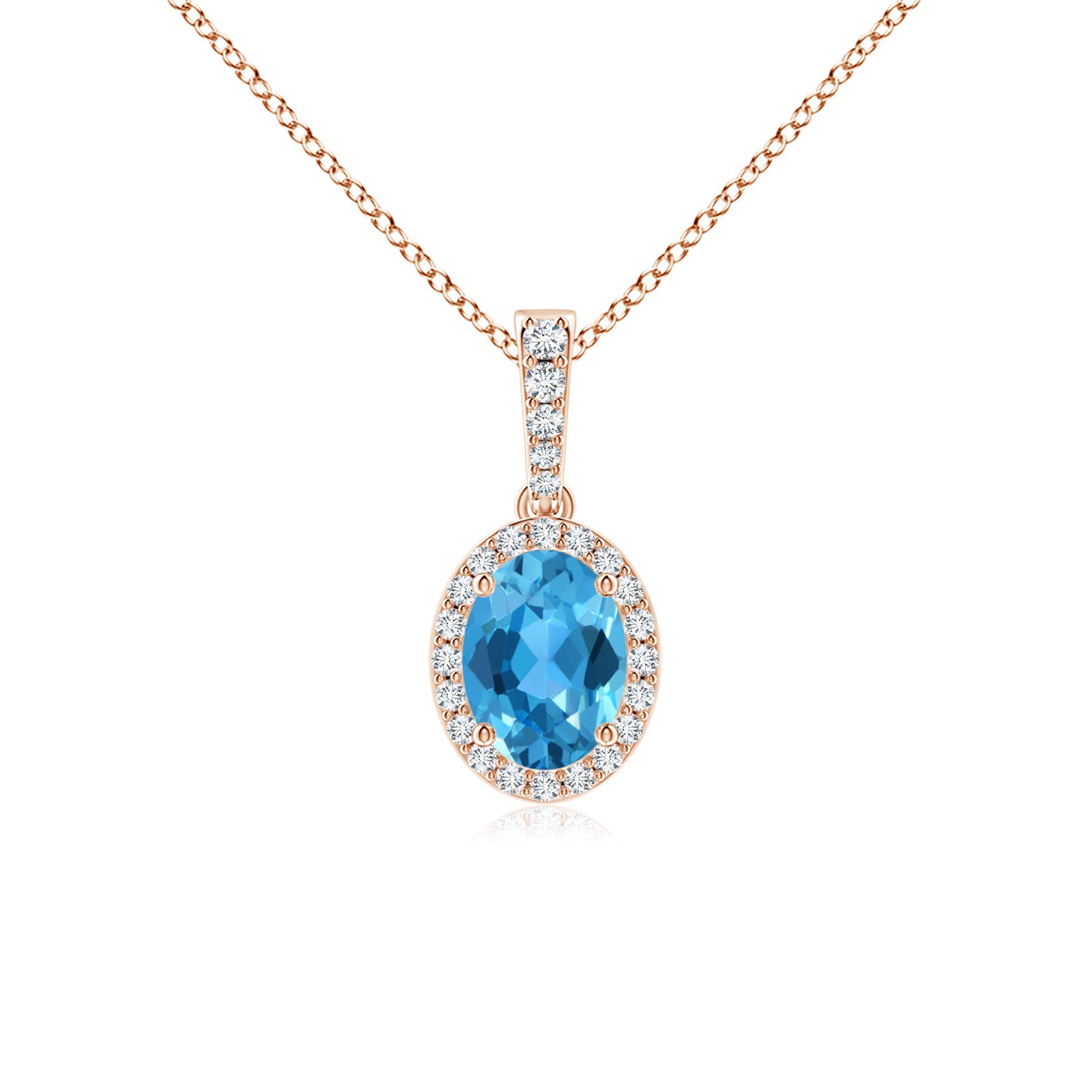 AAA - Swiss Blue Topaz / 1.69 CT / 14 KT Rose Gold