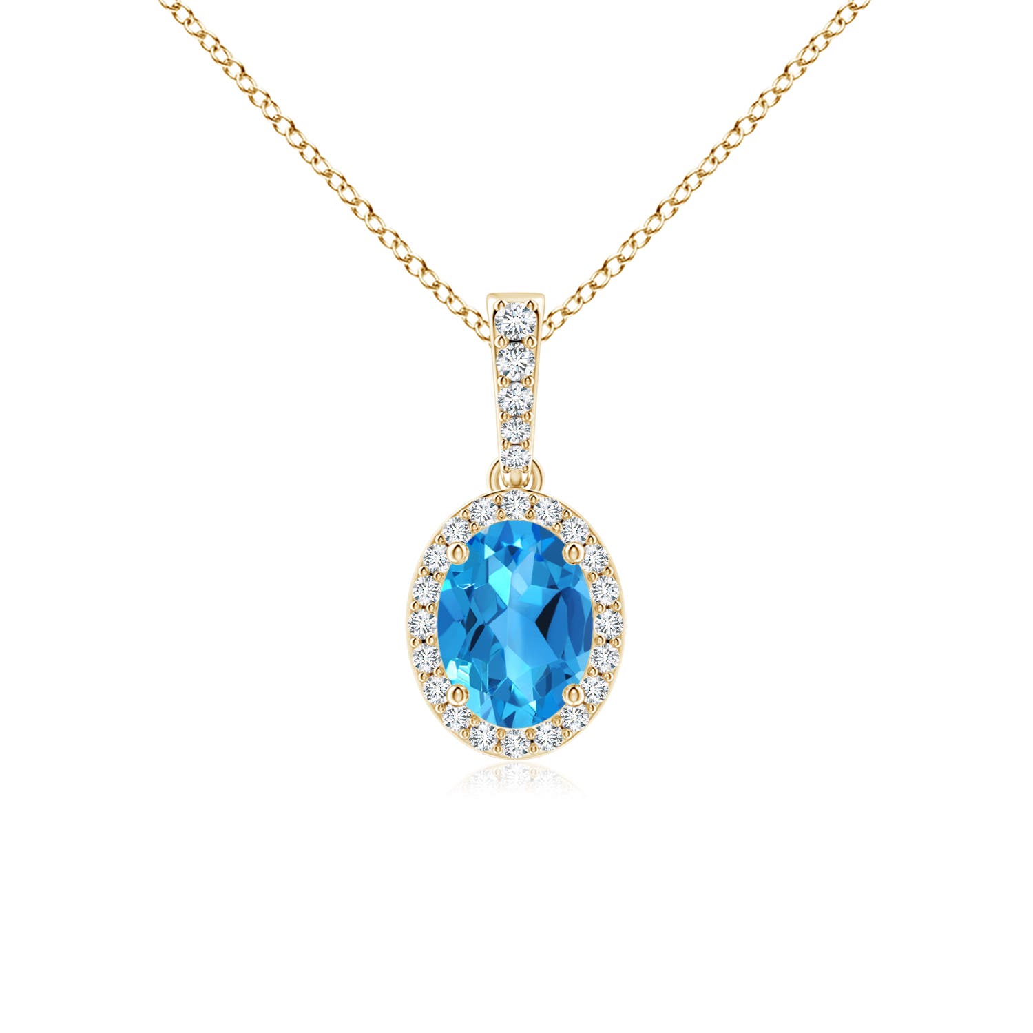 AAAA - Swiss Blue Topaz / 1.69 CT / 14 KT Yellow Gold