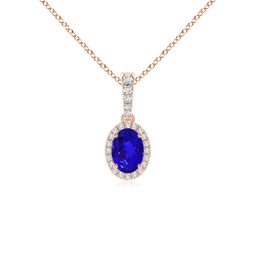 Halo Rose Gold Tanzanite Necklaces & Pendants