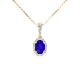 Halo Yellow Gold Tanzanite Necklaces & Pendants