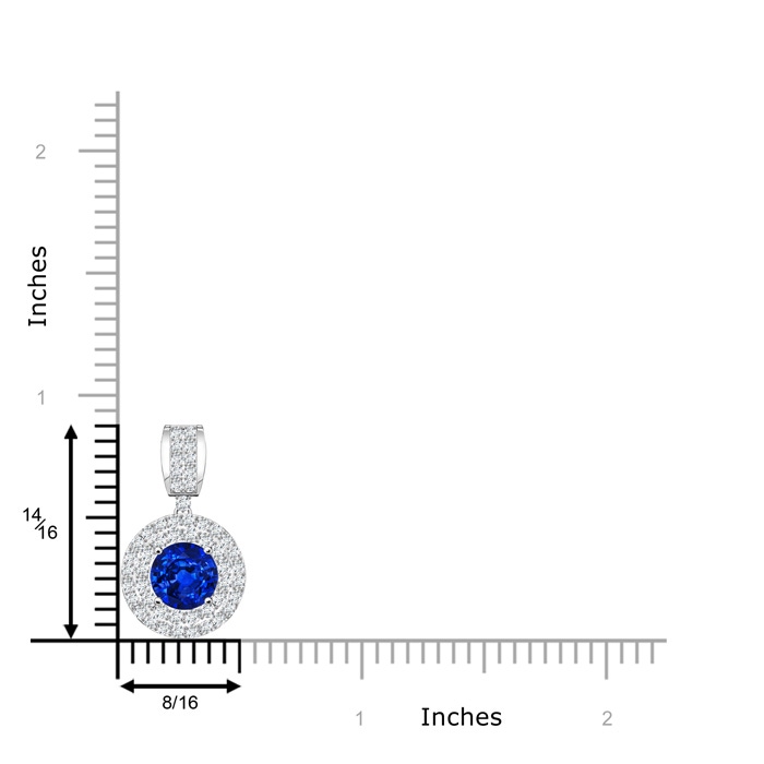 6mm AAAA Vintage-Inspired Sapphire Pendant with Diamond Double Halo in White Gold Product Image