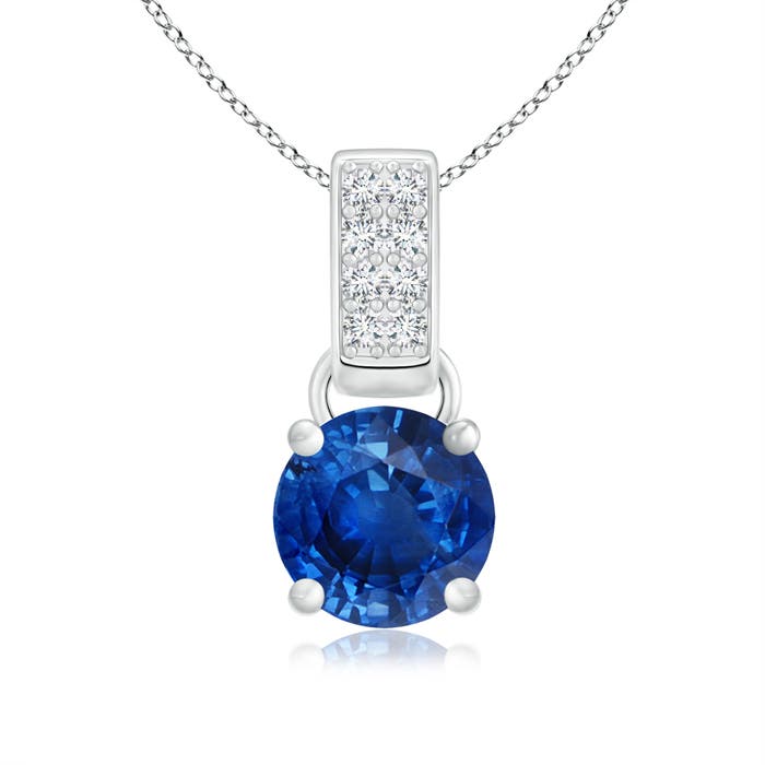 AAA - Blue Sapphire / 1.06 CT / 14 KT White Gold