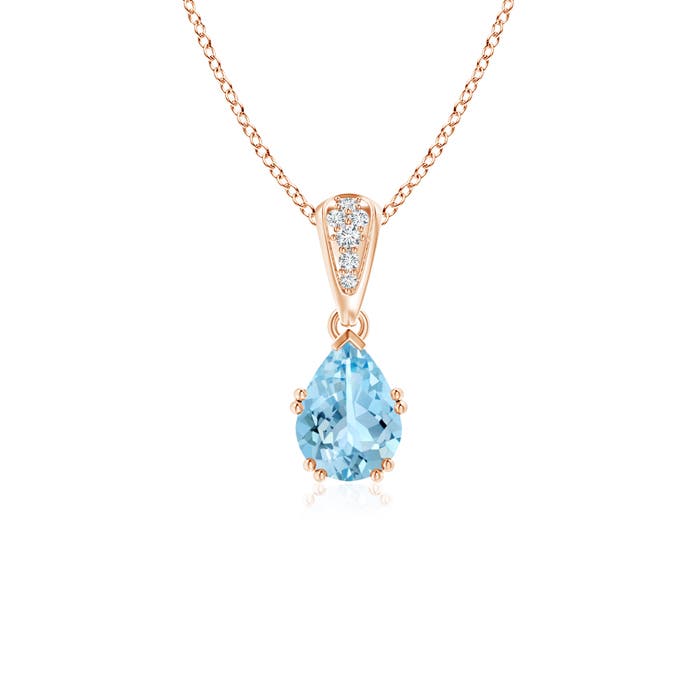 AAAA - Aquamarine / 0.65 CT / 14 KT Rose Gold