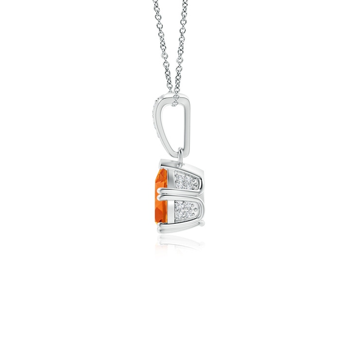 7x5mm AAAA Vintage Style Pear Citrine Drop Pendant with Diamonds in P950 Platinum product image