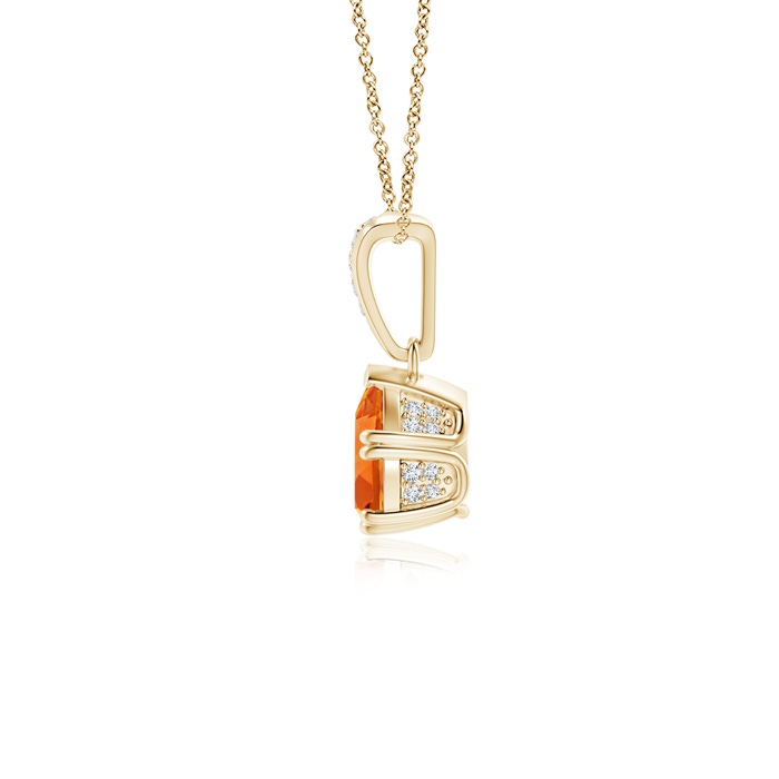 7x5mm AAAA Vintage Style Pear Citrine Drop Pendant with Diamonds in Yellow Gold product image