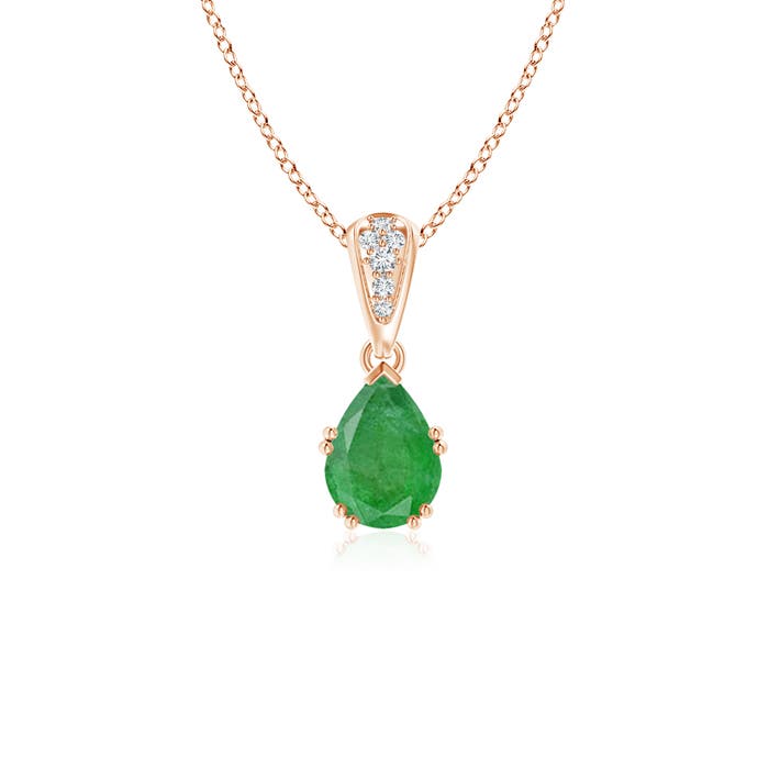 A - Emerald / 0.7 CT / 14 KT Rose Gold