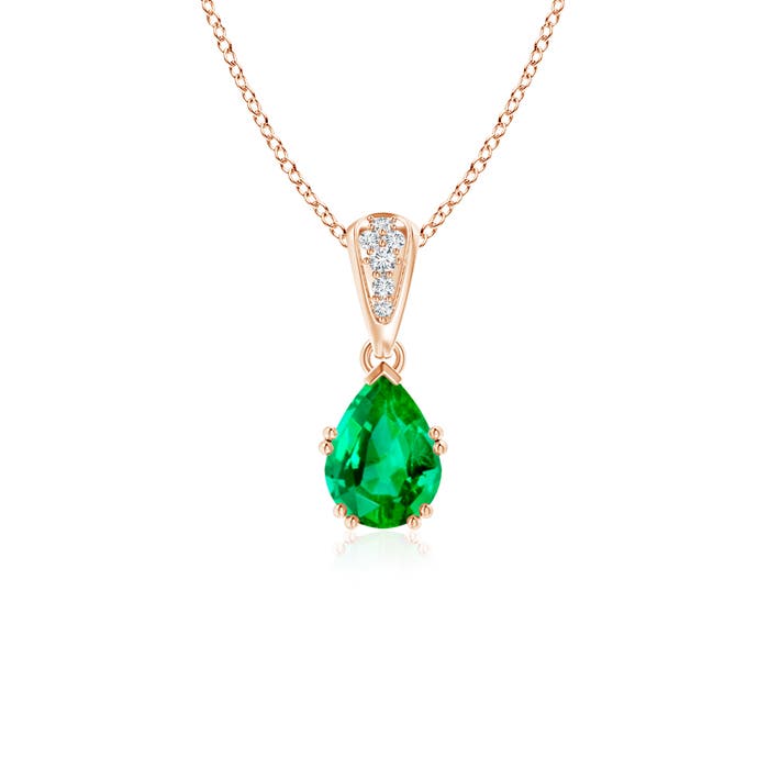 AAA - Emerald / 0.7 CT / 14 KT Rose Gold