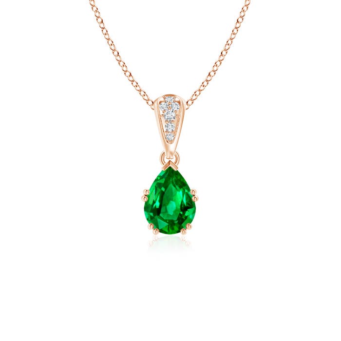 AAAA - Emerald / 0.7 CT / 14 KT Rose Gold