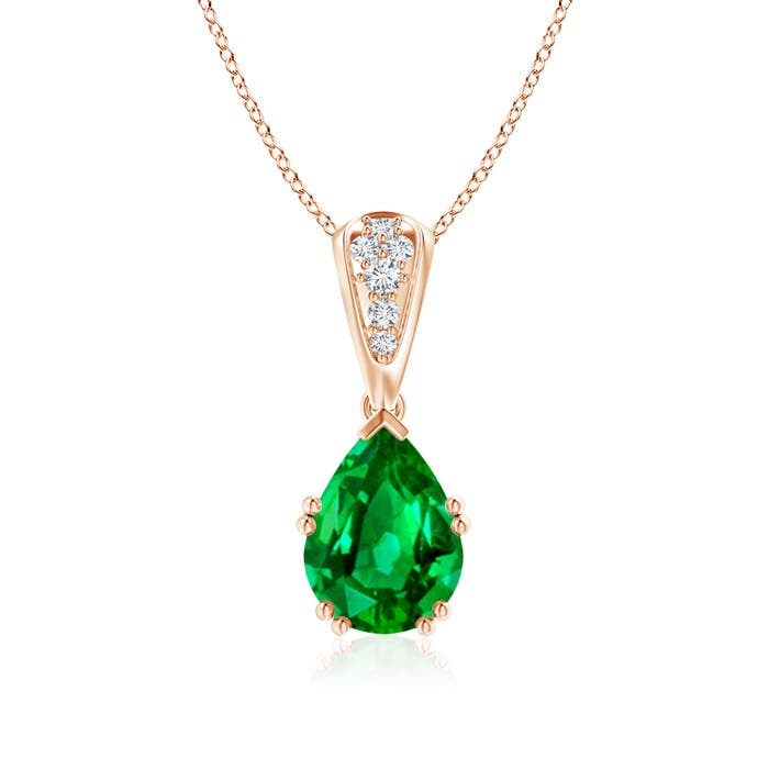 AAAA - Emerald / 1.76 CT / 14 KT Rose Gold