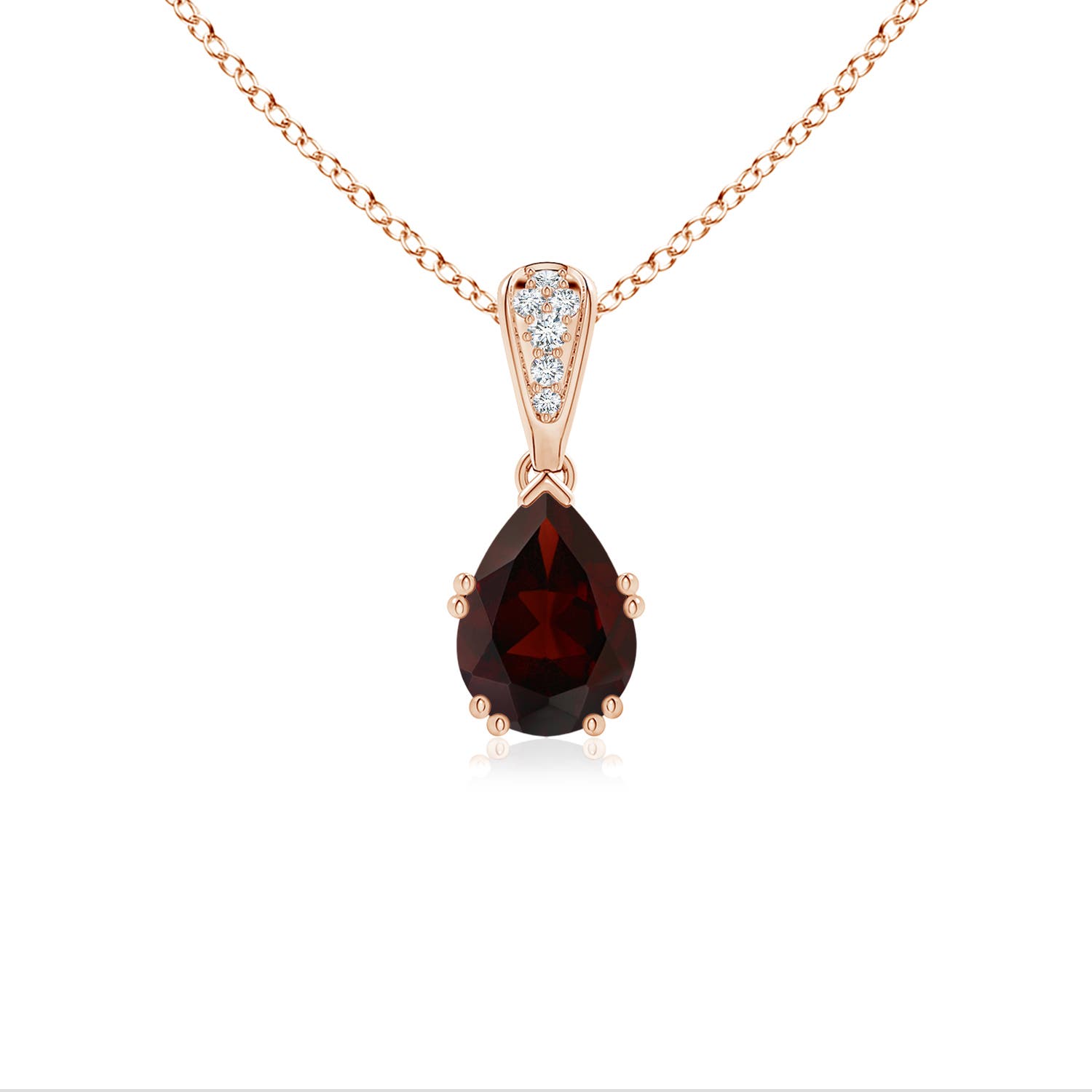 A - Garnet / 0.95 CT / 14 KT Rose Gold