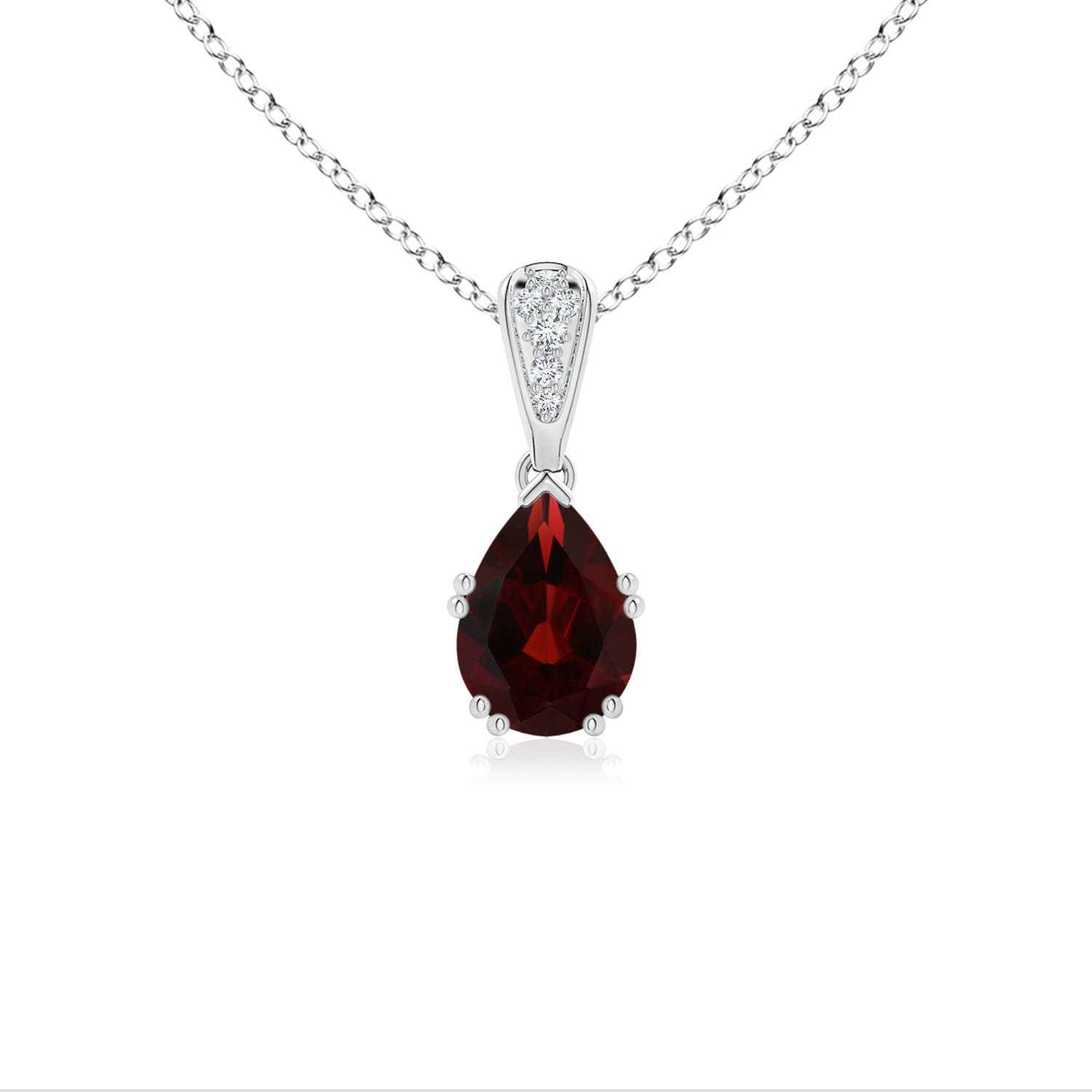 AA - Garnet / 0.95 CT / 14 KT White Gold