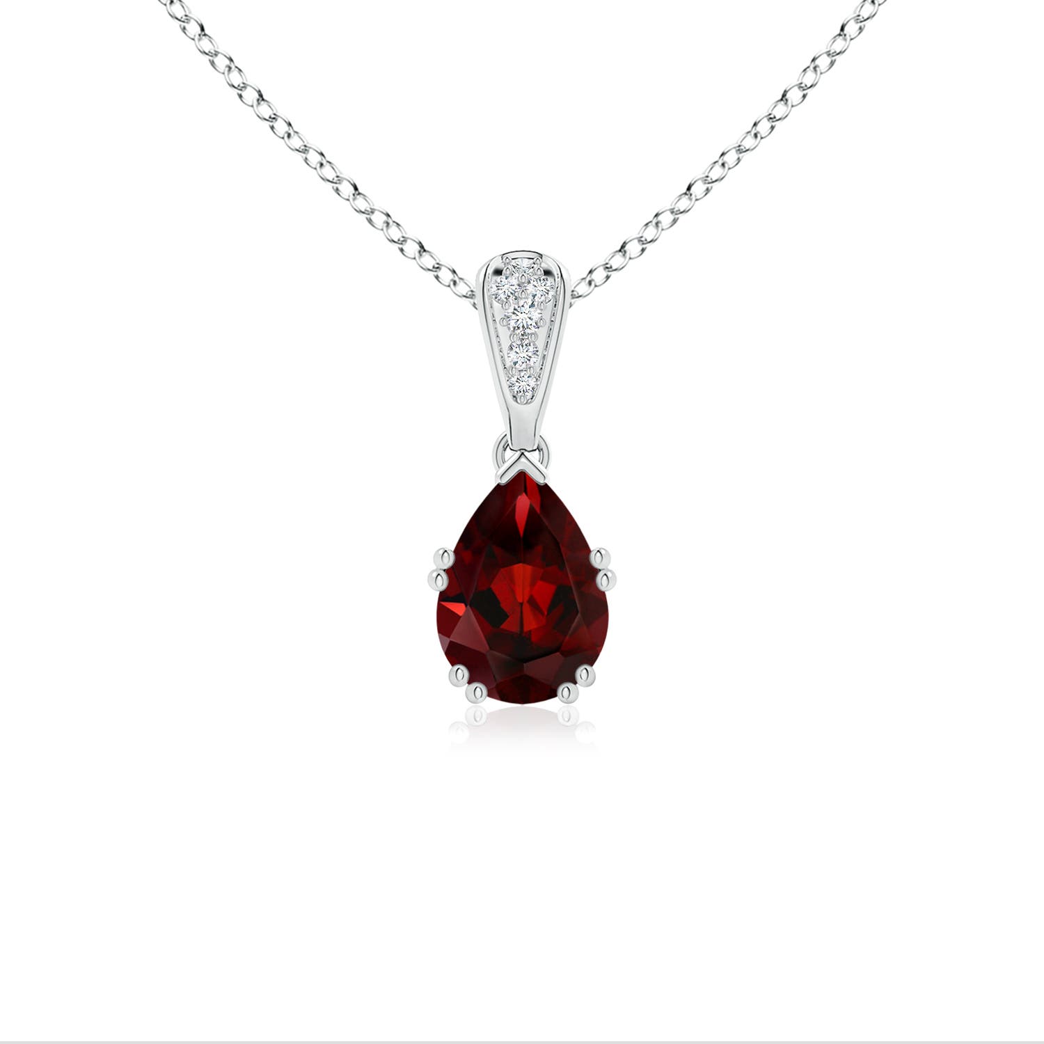 AAA - Garnet / 0.95 CT / 14 KT White Gold