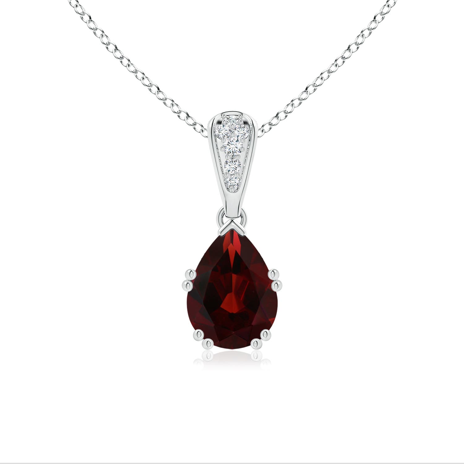 AA - Garnet / 1.45 CT / 14 KT White Gold