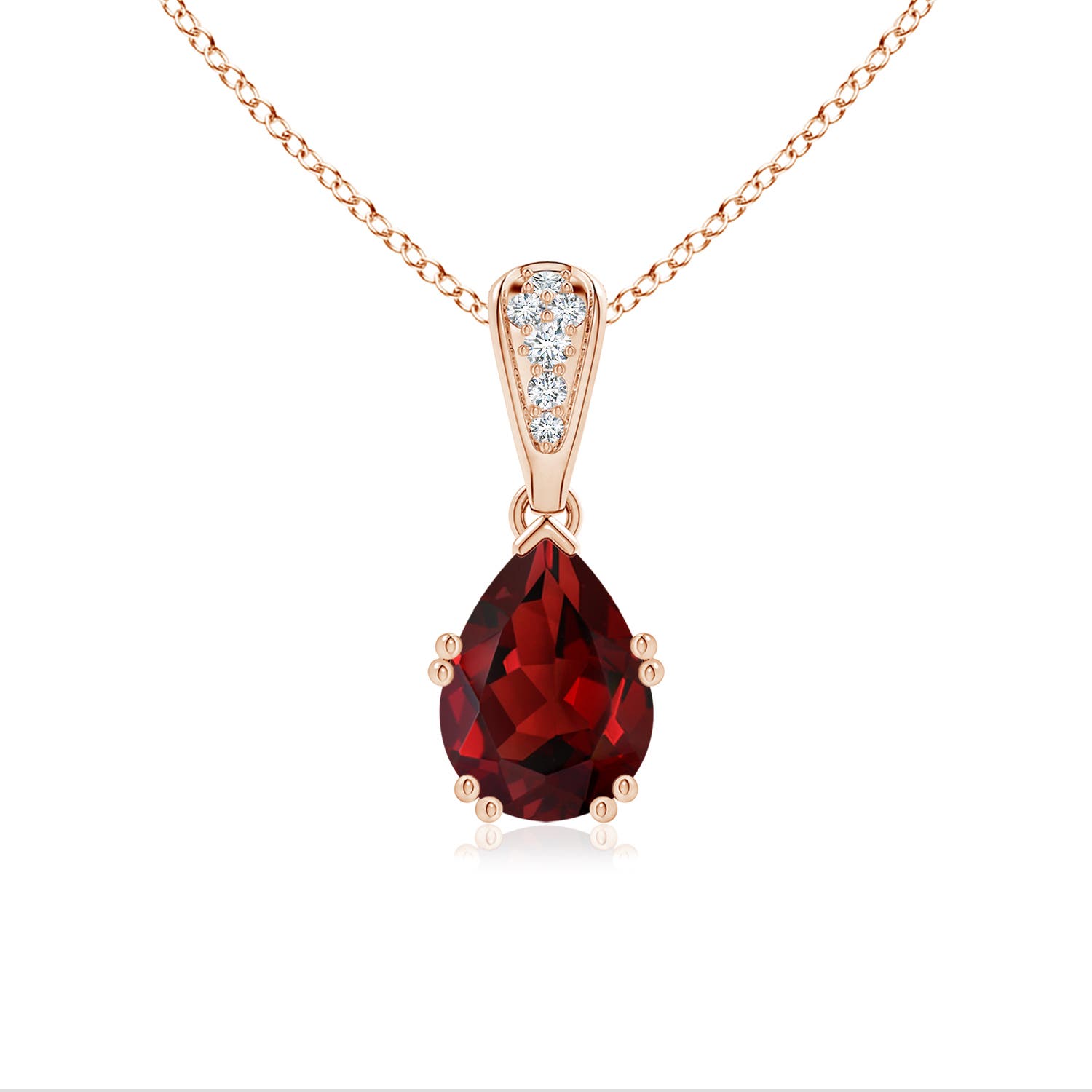 AAAA - Garnet / 1.45 CT / 14 KT Rose Gold