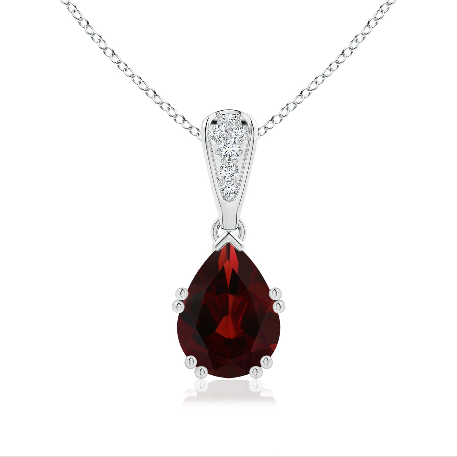 AA - Garnet / 2.06 CT / 14 KT White Gold