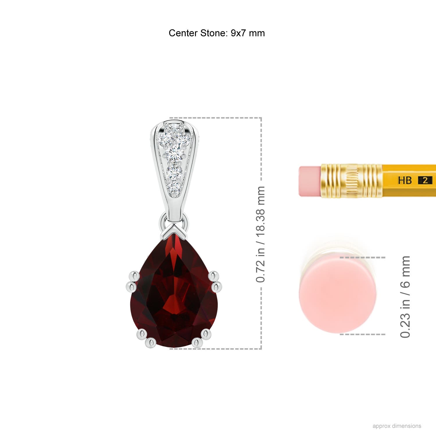 AA - Garnet / 2.06 CT / 14 KT White Gold