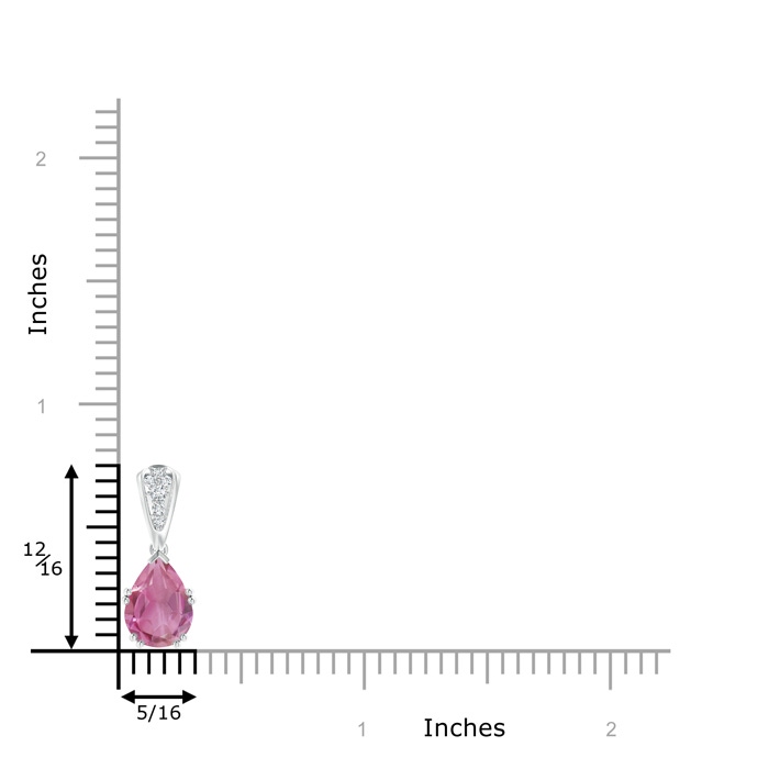 9x7mm AA Vintage Style Pear Pink Tourmaline Drop Pendant with Diamonds in P950 Platinum product image