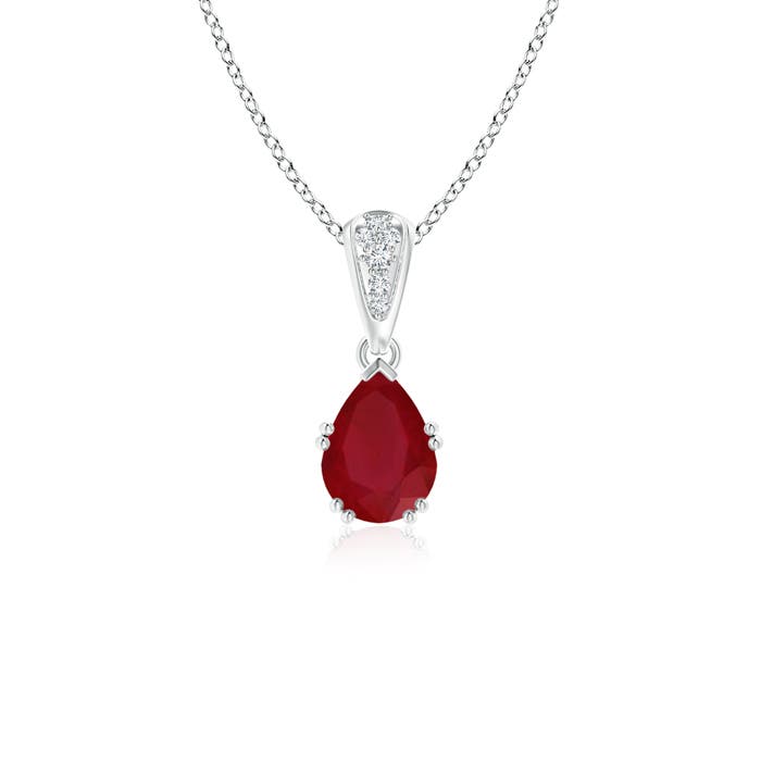 AA - Ruby / 0.9 CT / 14 KT White Gold