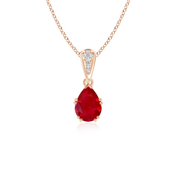 AAA - Ruby / 0.9 CT / 14 KT Rose Gold