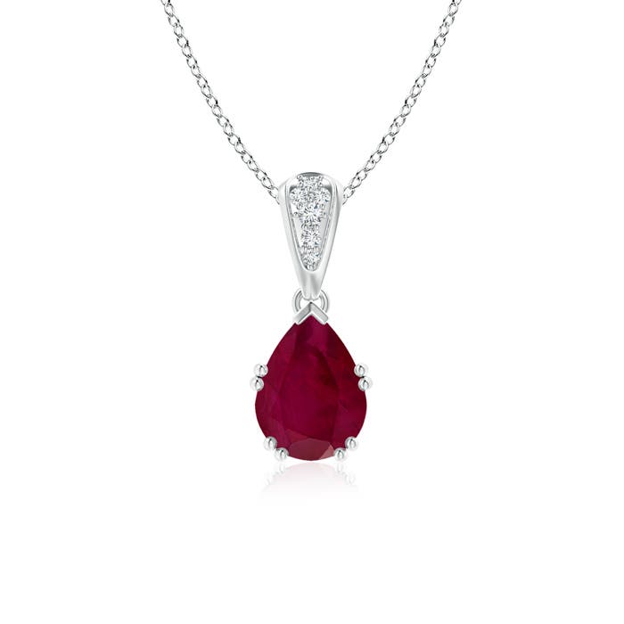 A - Ruby / 1.3 CT / 14 KT White Gold