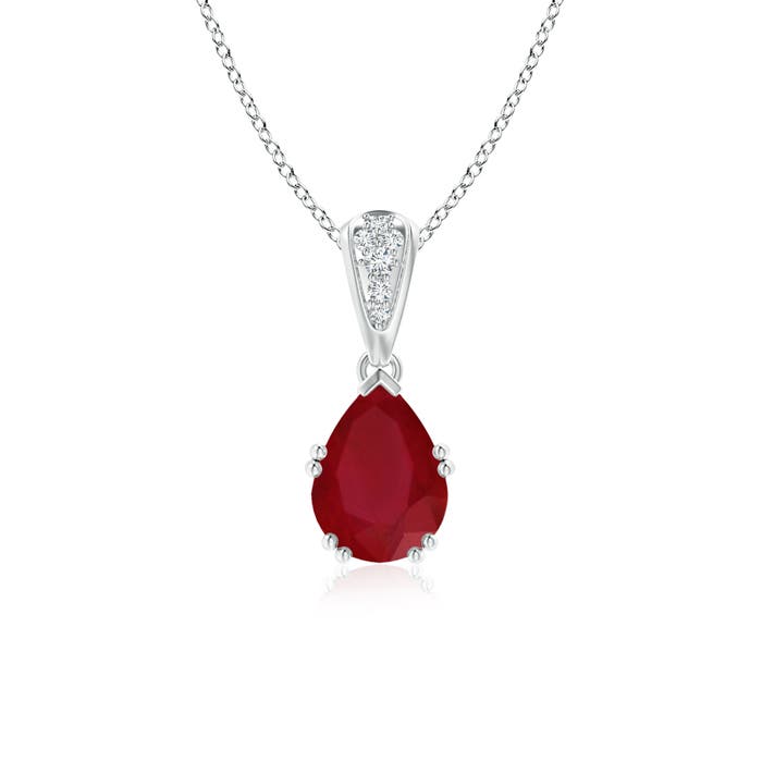 AA - Ruby / 1.3 CT / 14 KT White Gold