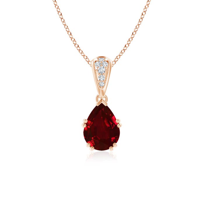 AAAA - Ruby / 1.3 CT / 14 KT Rose Gold