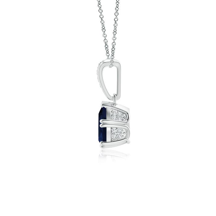 A - Blue Sapphire / 0.85 CT / 14 KT White Gold