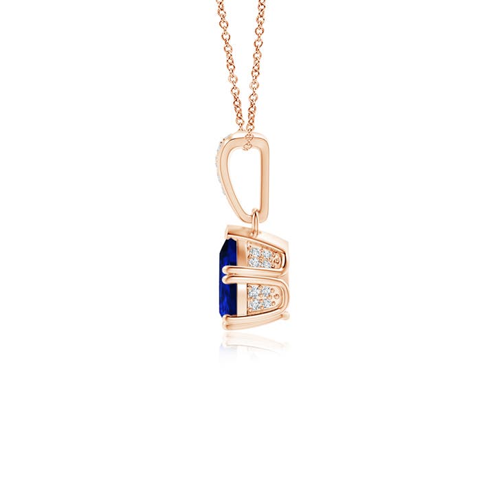 AAAA - Blue Sapphire / 0.85 CT / 14 KT Rose Gold