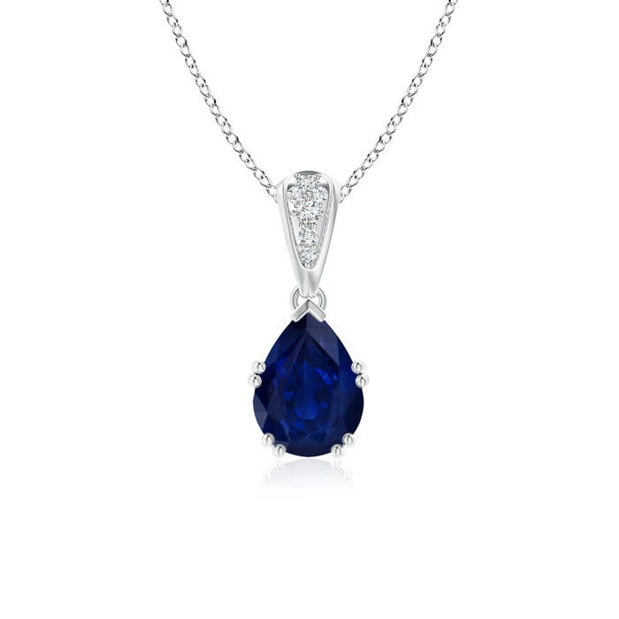 AA - Blue Sapphire / 1.3 CT / 14 KT White Gold