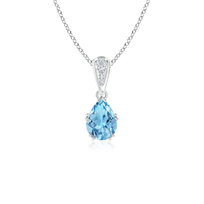 A - Swiss Blue Topaz / 0.9 CT / 14 KT White Gold