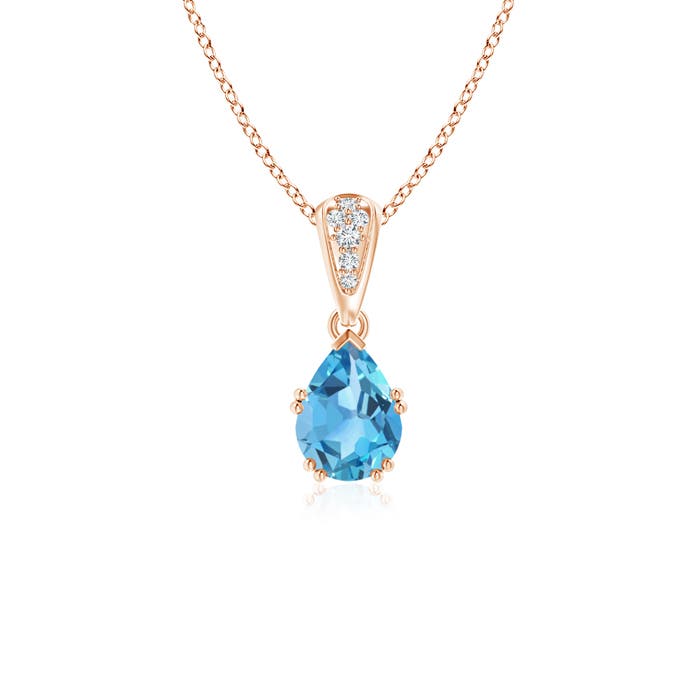 AA - Swiss Blue Topaz / 0.9 CT / 14 KT Rose Gold