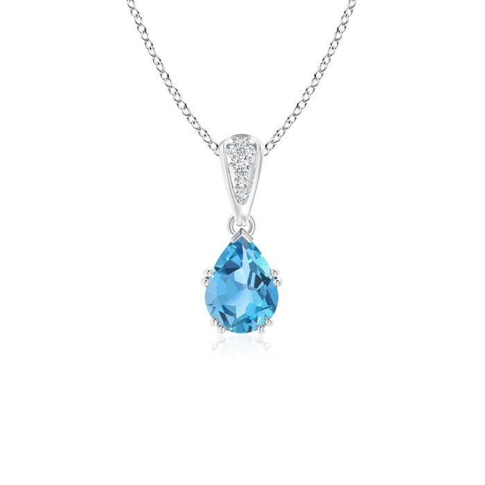 AA - Swiss Blue Topaz / 0.9 CT / 14 KT White Gold