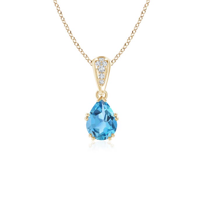 AA - Swiss Blue Topaz / 0.9 CT / 14 KT Yellow Gold