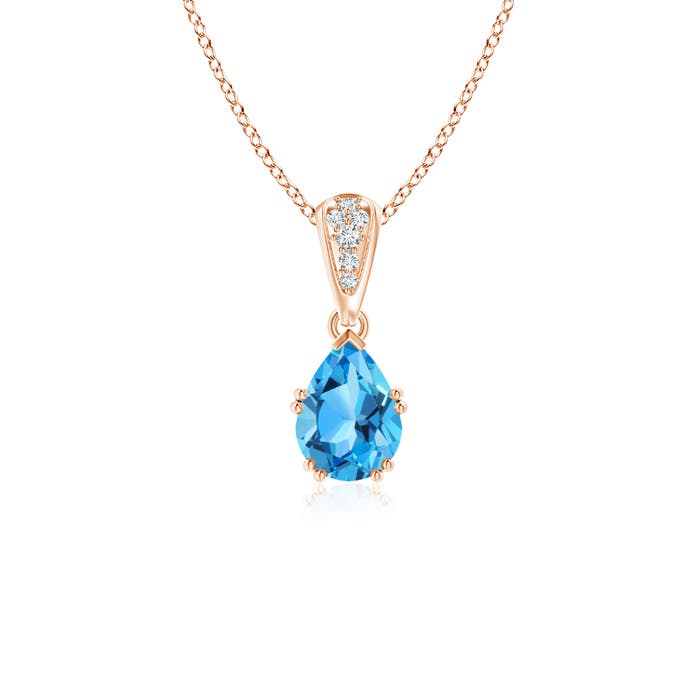 AAA - Swiss Blue Topaz / 0.9 CT / 14 KT Rose Gold