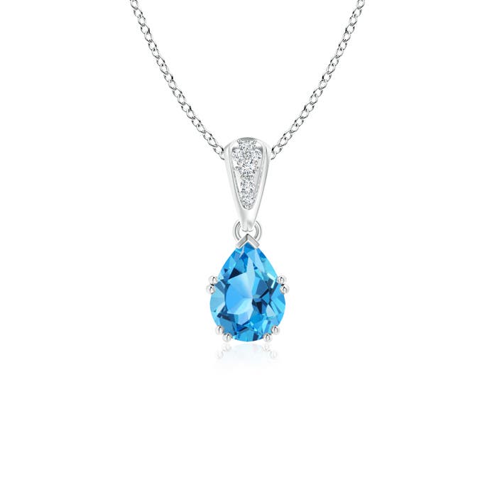 AAA - Swiss Blue Topaz / 0.9 CT / 14 KT White Gold