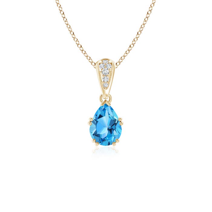 AAA - Swiss Blue Topaz / 0.9 CT / 14 KT Yellow Gold