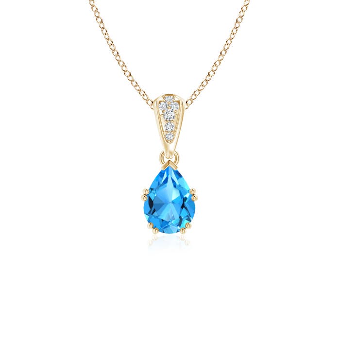 AAAA - Swiss Blue Topaz / 0.9 CT / 14 KT Yellow Gold