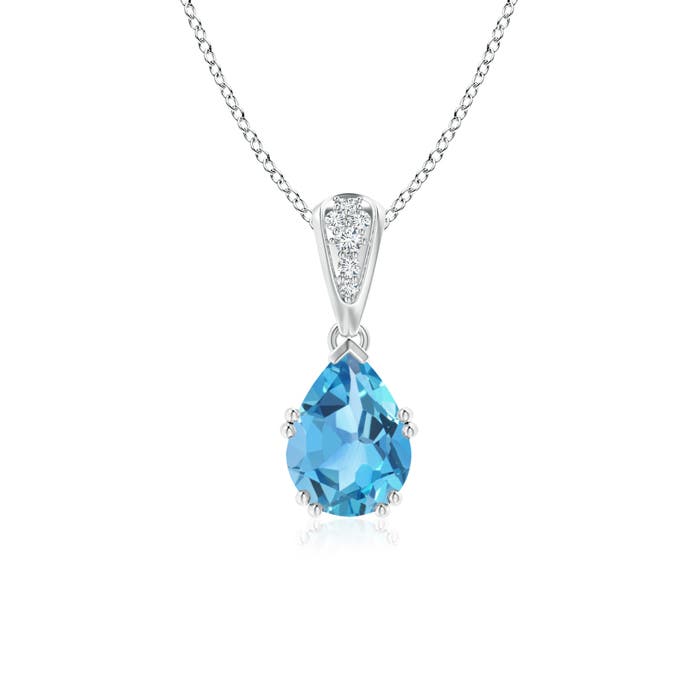 AA - Swiss Blue Topaz / 1.7 CT / 14 KT White Gold